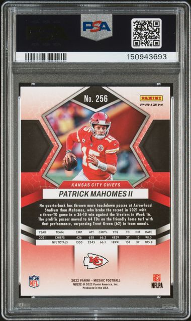 2022 Panini Mosaic Gensis Patrick Mahomes II #256 PSA 9 Auto 9