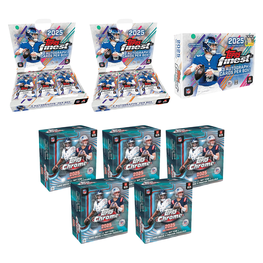 BREAK#S02 MONDAY 2025 NFL Finest Hobby (x2), Finest Delight + Topps Chrome Football Mega (x5) Player Break