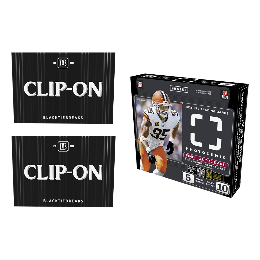 BREAK#S17 SATURDAY 2025 Panini Photogenic Football Hobby + BlackTie Football Clip-On (x2) Team Break