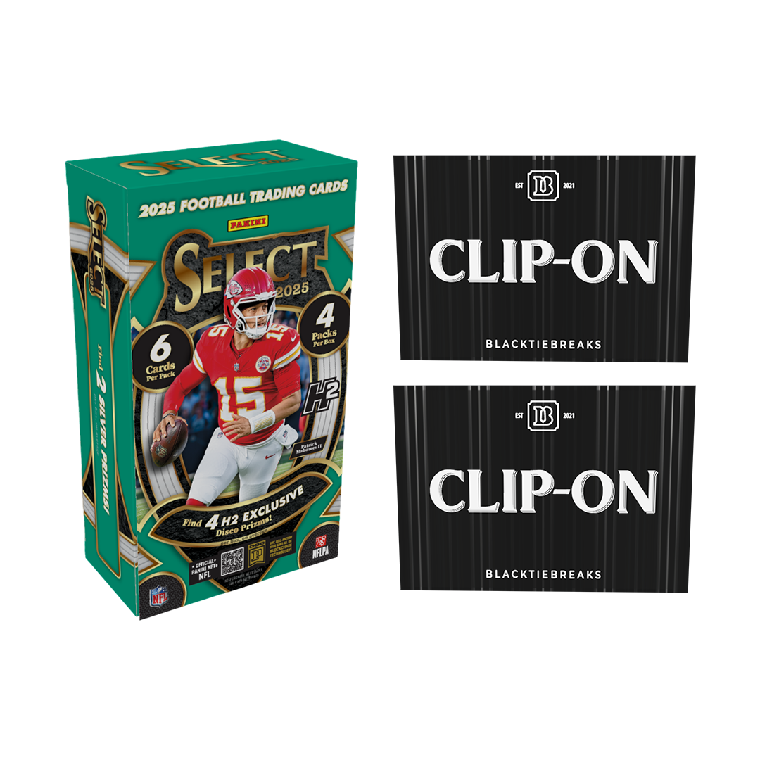 BREAK#S75 WEDNESDAY 2025 Panini Select Football H2 Hybrid Hobby + BlackTie Football Clip-On (x2) Team Break