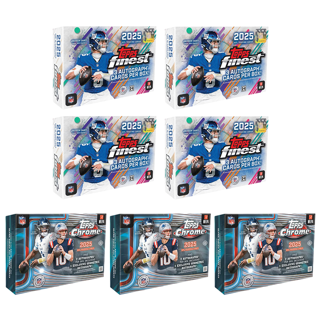 BREAK#S20 SATURDAY 2025 Topps Finest Football Breaker's Delight Half Case (4 Box) + Topps Chrome Football Breaker's Delight Half Case (3 Box) Player Break