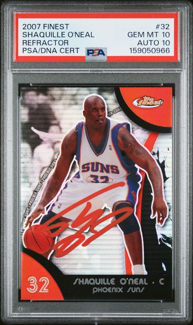 2007 Finest Shaquille O'Neal Refractor #32 PSA GM-MT 10 Auto 10