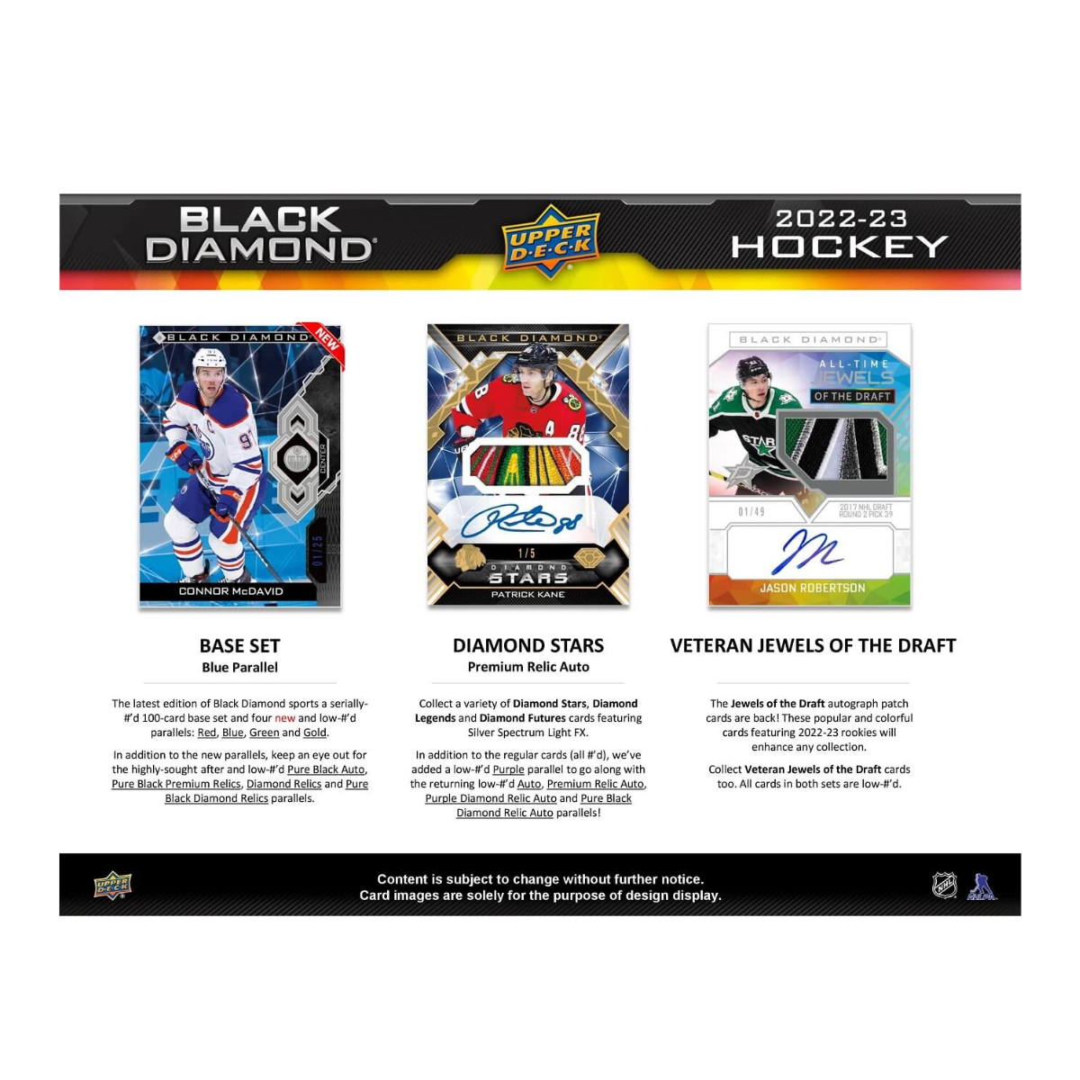 2022-23 Upper Deck Black Diamond Hockey Sports Trading Card Hobby Box