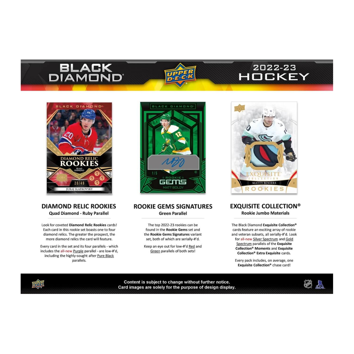 2022-23 Upper Deck Black Diamond Hockey Sports Trading Card Hobby Box