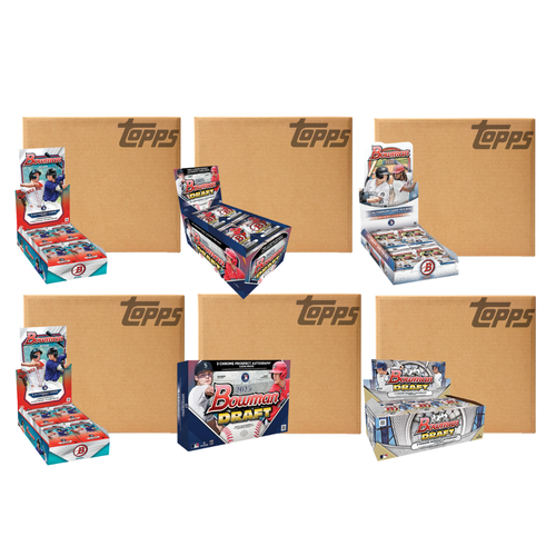 #BOWMAN | 3 YEARS OF BOWMAN SHOWCASE | 48 BOXES • 132 AUTOS | 2024 BOWMAN DRAFT JUMBO CASE + 2025 BOWMAN HOBBY CASE + 2025 BOWMAN DRAFT SUPER JUMBO CASE + 2025 BOWMAN DRAFT DELIGHT CASE + 2026 BOWMAN JUMBO CASE (x2)