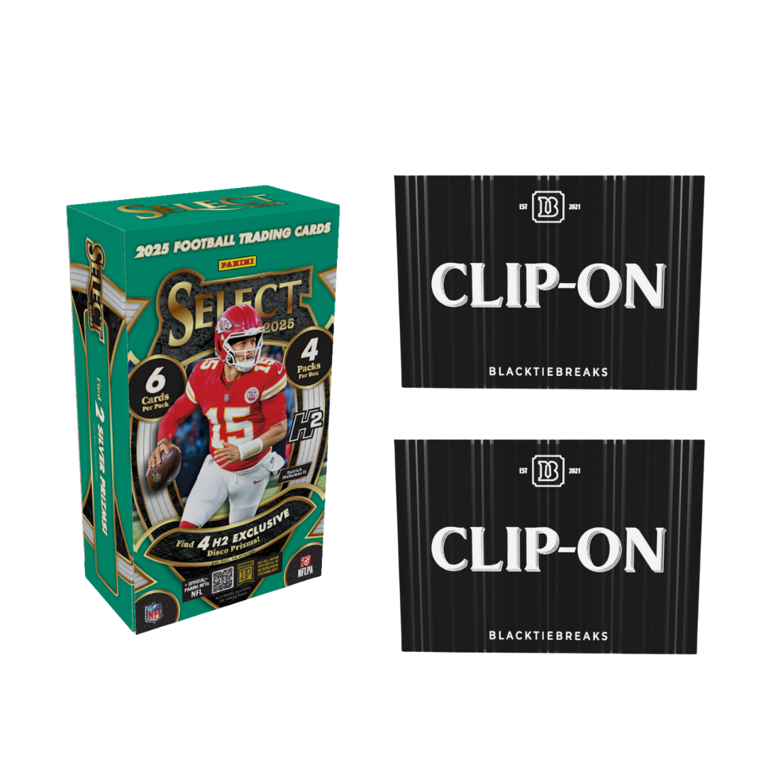 BREAK#S58 MONDAY 2025 Panini Select Football H2 Hybrid Hobby + BlackTie Football Clip-On (x2) Team Break