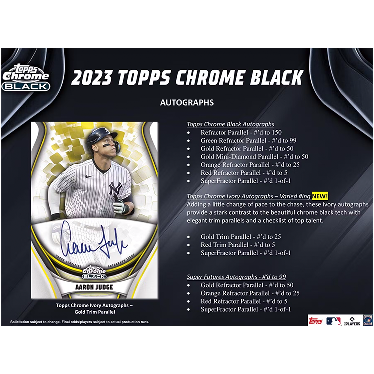 2023 Topps Chrome Black Baseball Hobby Trading Card Box