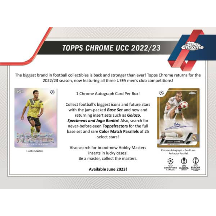 2022/23 Topps UEFA Stadium Club Competitions Chrome Soccer Hobby Trading Card Box
