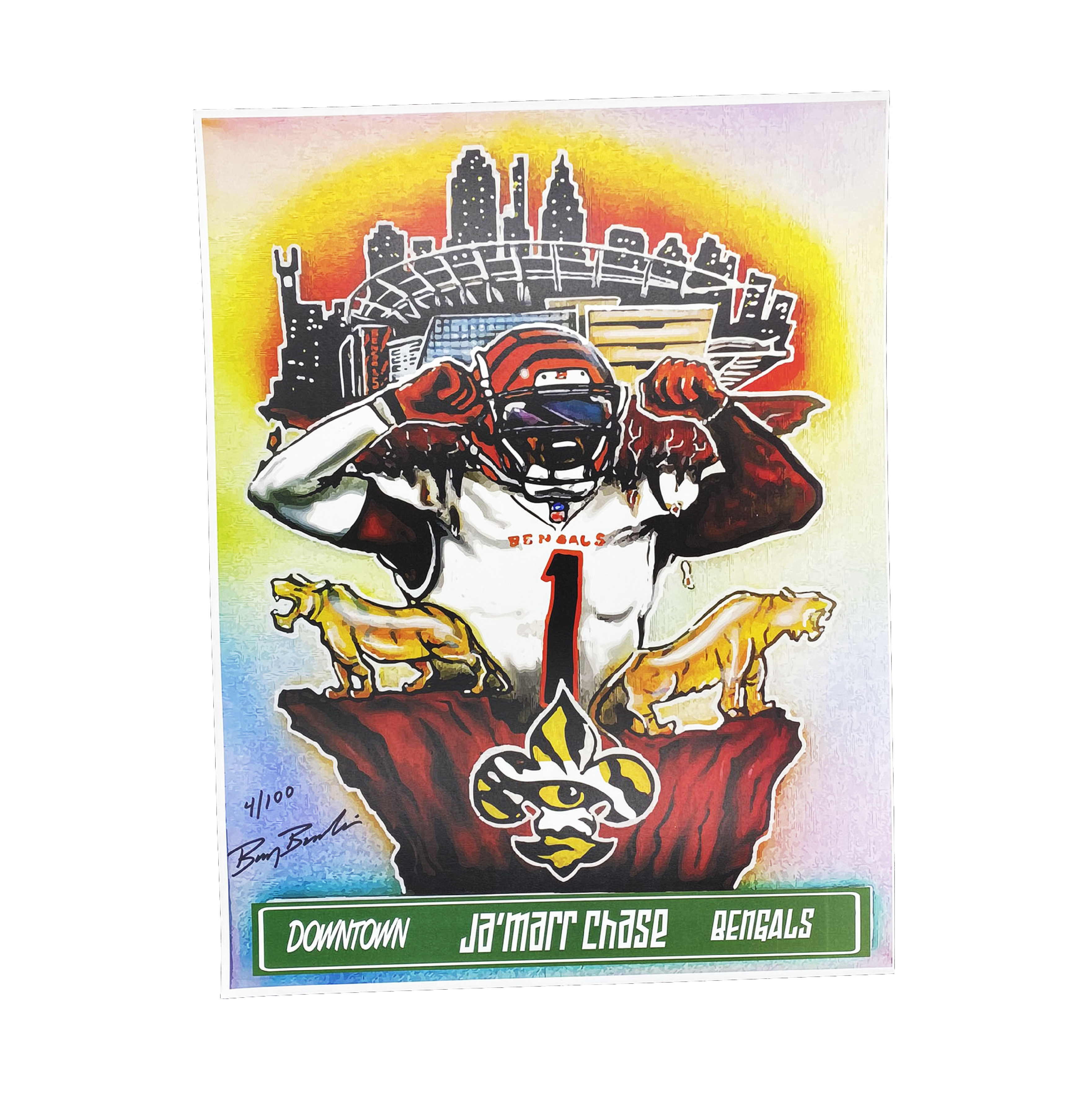 Ja'Marr Chase Print - Downtown Bengals - /100