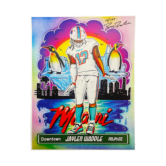 Jaylen Waddle Print - Downtown Dolphins - /100